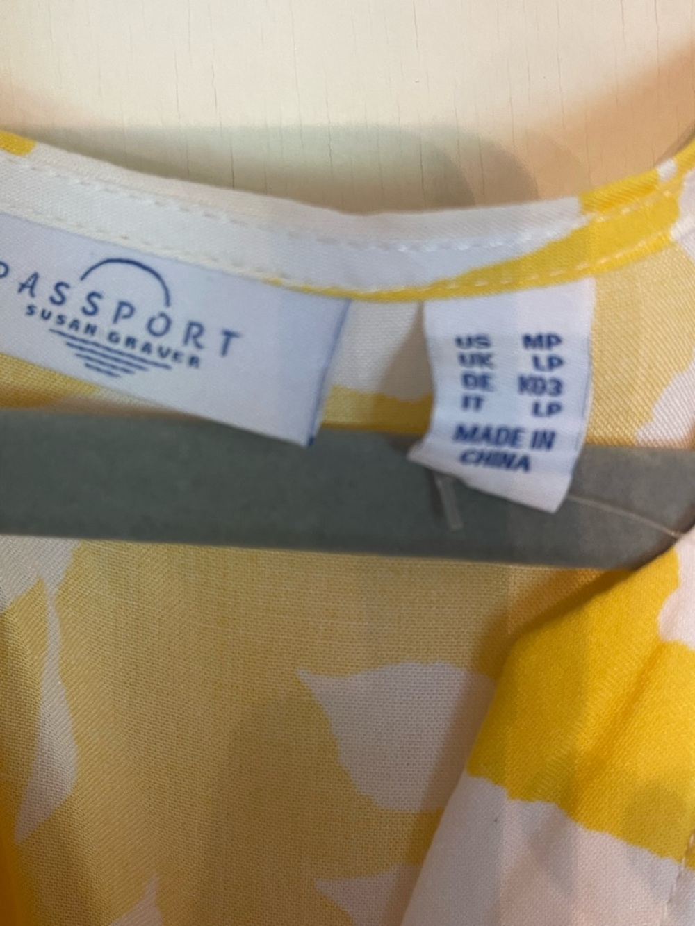 Susan Graver Yellow and White Floral Tunic Top - Picture 2 of 3